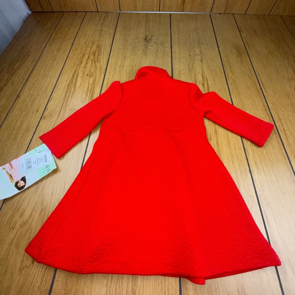 Bonnie Jean Baby Girl Red Textured‎ A-Line Dress Coat 18M X13341-CL